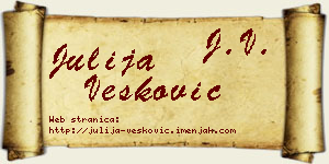 Julija Vesković vizit kartica